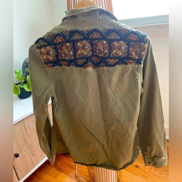 Sanctuary Tops - Sanctuary Embroidered military style jacket / cargo jacket / anthropology/
